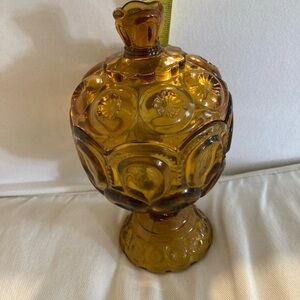 Golden Amber Glass Vase
